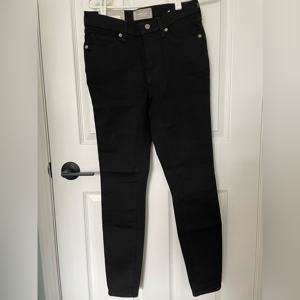 NWT Everlane The Mid-Rise Skinny Stretch Jeans Black Size 28 - Picture 6 of 9